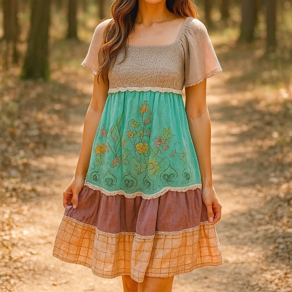 summery smock dress (STRAPLESS) - Picture 5 of 10